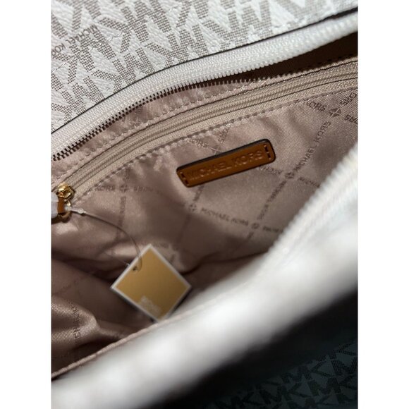 Michael Kors tote mirella small shopper top zip handbag crossbody Vanilla - Picture 7 of 9